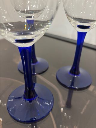 Bicchieri Vintage Blu Calici Vino Liquori Anni ‘70