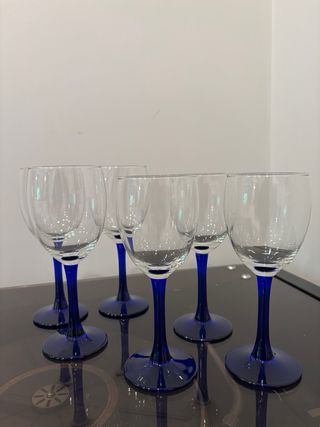 Bicchieri Vintage Blu Calici Vino Liquori Anni ‘70