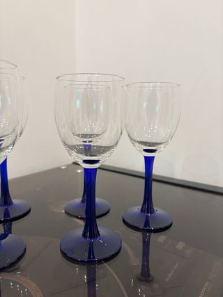 Bicchieri Vintage Blu Calici Vino Liquori Anni ‘70