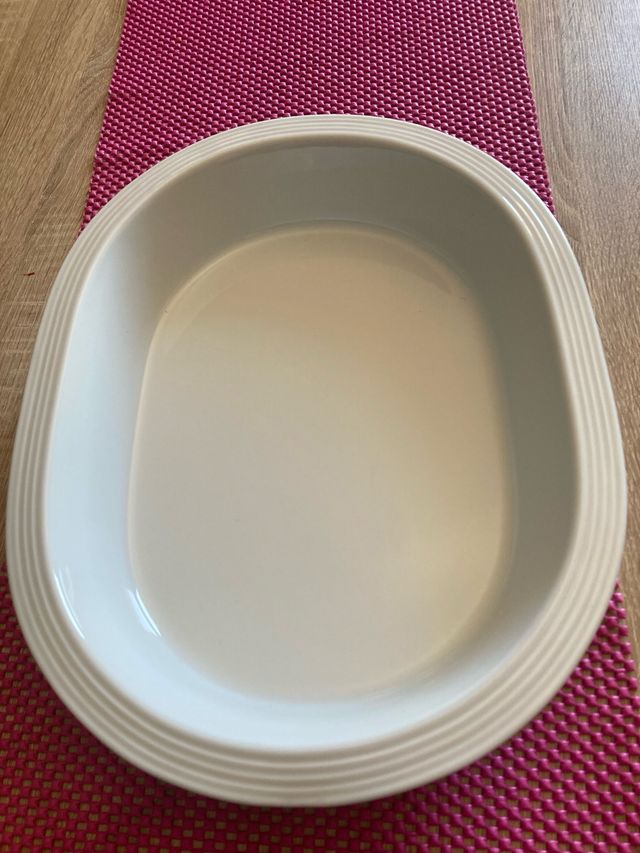 Pirofila ovale in porcellana bianca