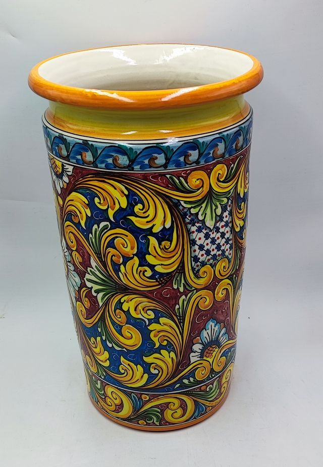 Porta Ombrelli cilindrico in Ceramica Caltagirone