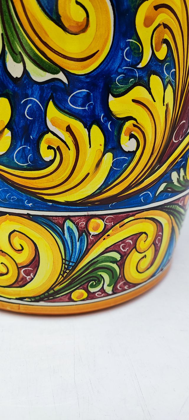 Porta Ombrelli cilindrico in Ceramica Caltagirone