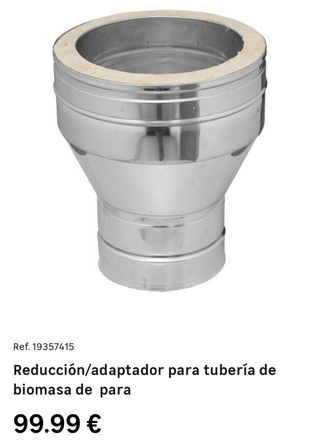 Reductor/Adaptador Biomasa 150-130mm Tubo aislado