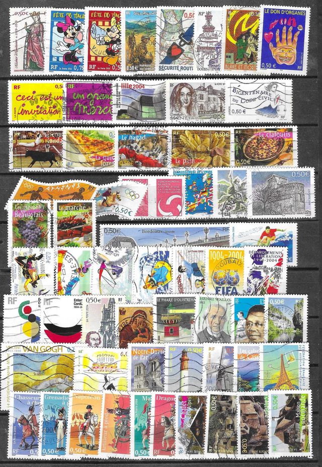 LOTE DE SELLOS USADOS DE FRANCIA 2004