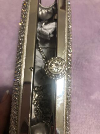 Bolso fiesta brillante plata