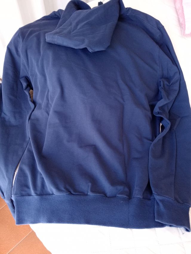 Felpa da ragazzo con cappuccio colore blu 
