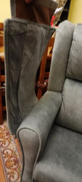 Sillón orejero gris - Tela