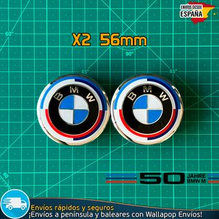 X2 Tapas llantas 56mm Moto BMW 50 Aniversario