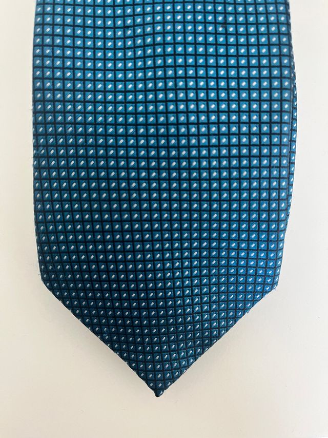 Corbata azul - Topitos blancos