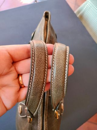 Hogan borsa a mano con tracolla pelle verde-marron
