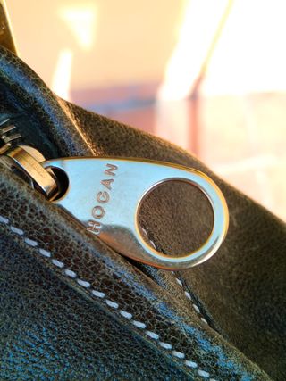 Hogan borsa a mano con tracolla pelle verde-marron