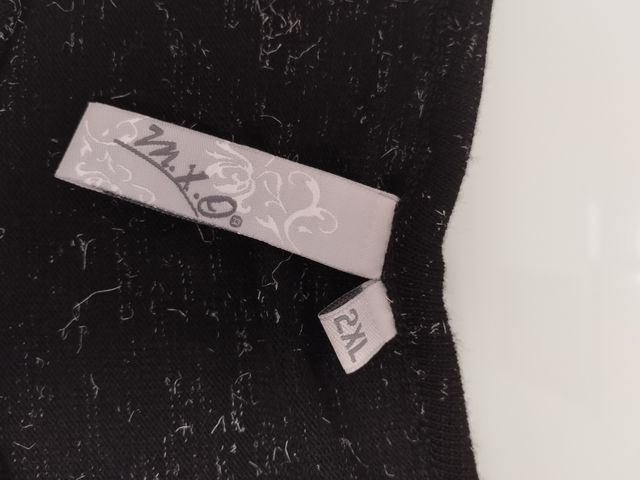 Top camiseta mujer 2XL blanco y negro