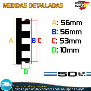 X2 Tapas llantas 56mm Moto BMW 50 Aniversario