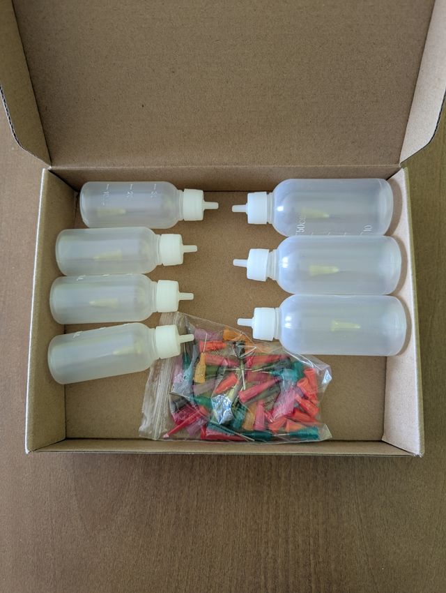 Aplicador botellas de precisión pegamento pintura