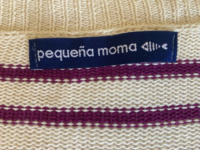 Pequeña Moma - Jersey rayas beige/morado