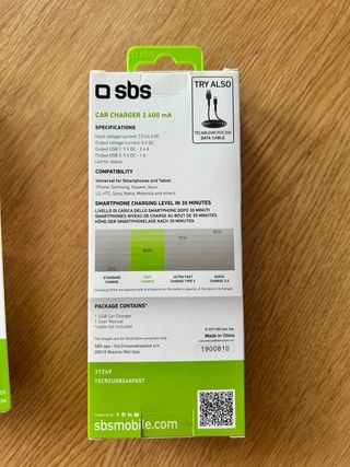 Caricabatterie da auto 2 usb con cavo dati e ricarica