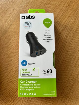 Caricabatterie da auto 2 usb con cavo dati e ricarica