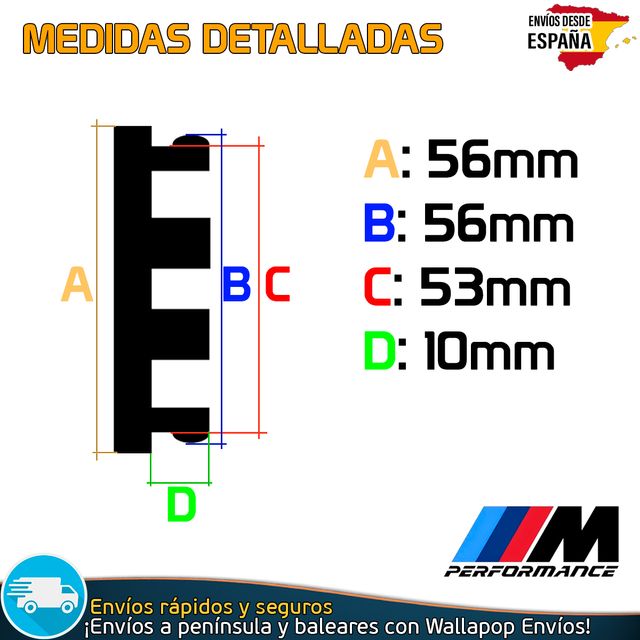 X2 Tapas Cubiertas Centrales llantas Moto BMW 56mm