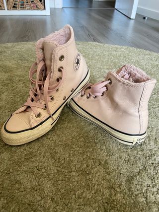 Zapatilla rosa Converse caña alta mujer 