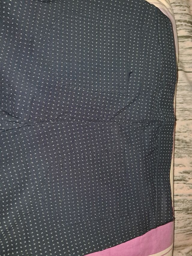 Pantalone donna blu con mini righine