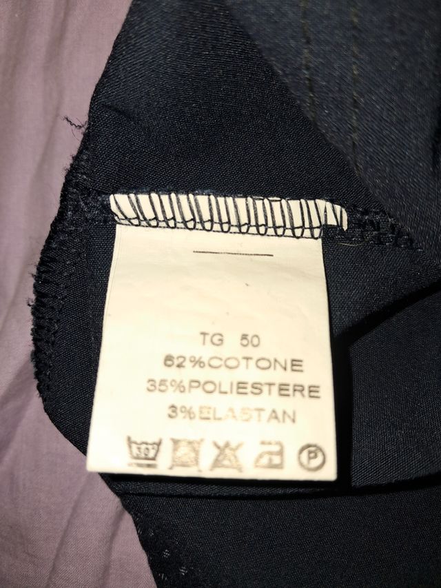 Pantalone donna blu con mini righine