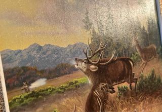 Cuadro de caza al óleo.