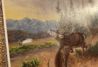 Cuadro de caza al óleo.