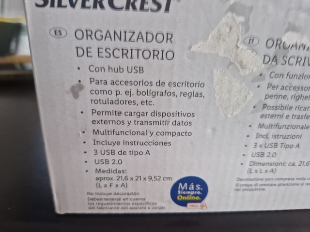 Organizador escritorio con USB. SIN USAR