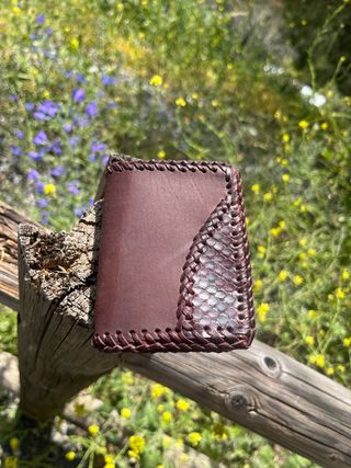 Cartera cuero artesana