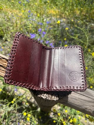 Cartera cuero artesana