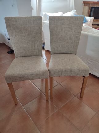 2 Sillas Comedor Beige Shabby Chic