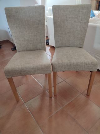 2 Sillas Comedor Beige Shabby Chic