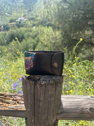 Cartera cuero artesana