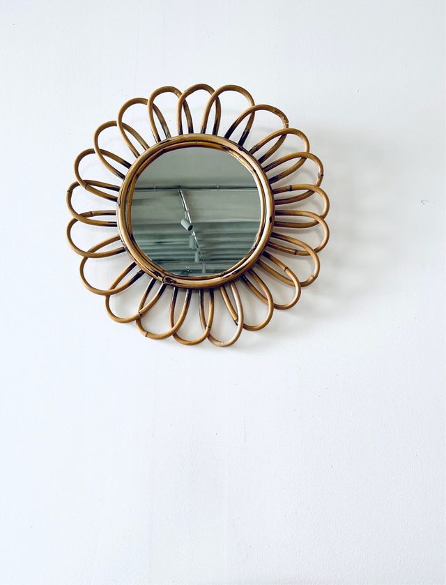 Specchio da sole vintage in bambù