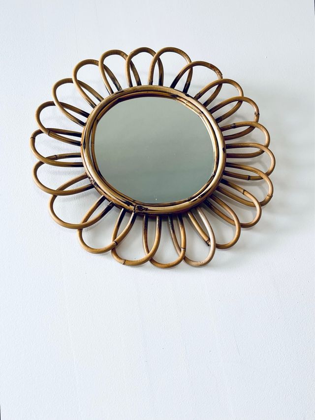 Specchio da sole vintage in bambù