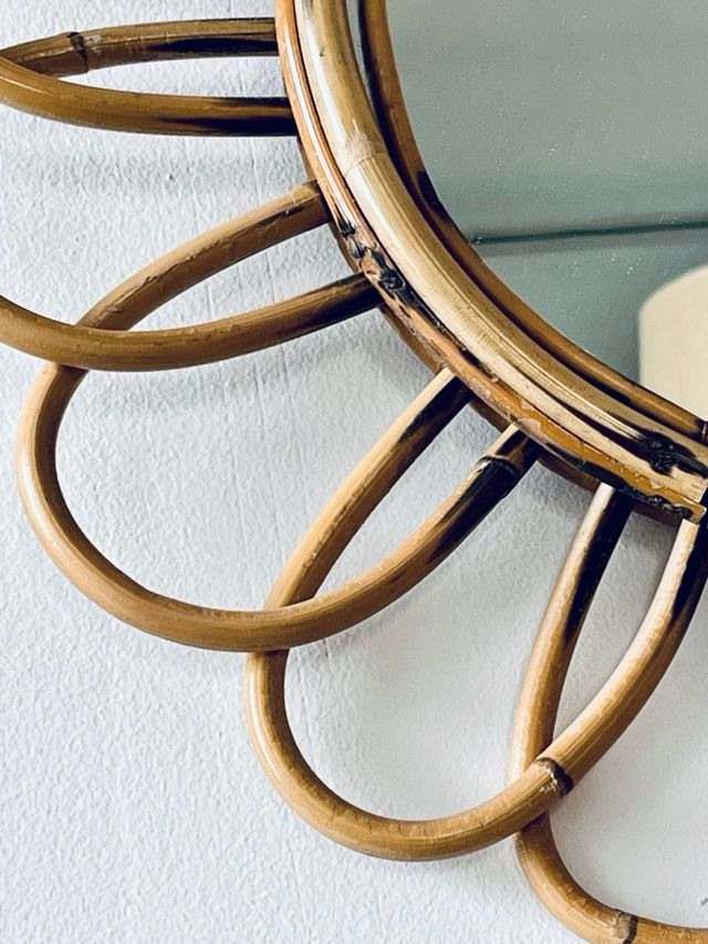 Specchio da sole vintage in bambù