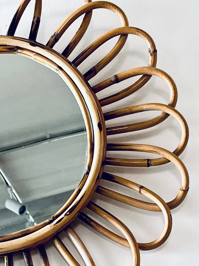 Specchio da sole vintage in bambù
