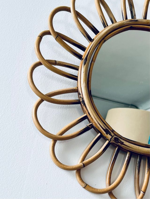 Specchio da sole vintage in bambù