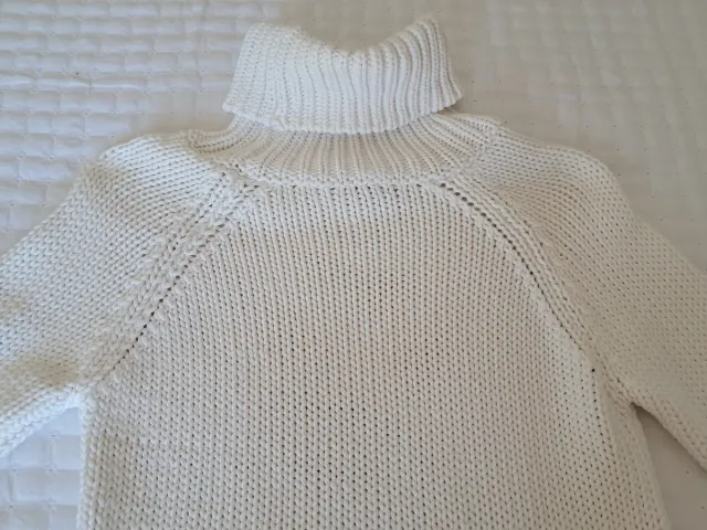 Jersey de punto blanco roto Cuello alto Impecable