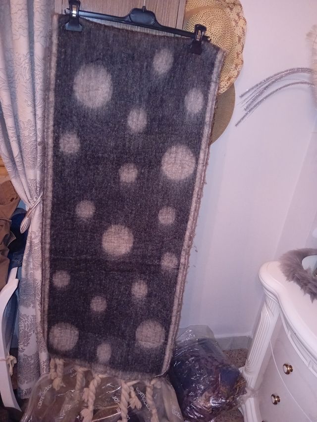 Sciarpa donna - grigio a pois grigio chiaro 
