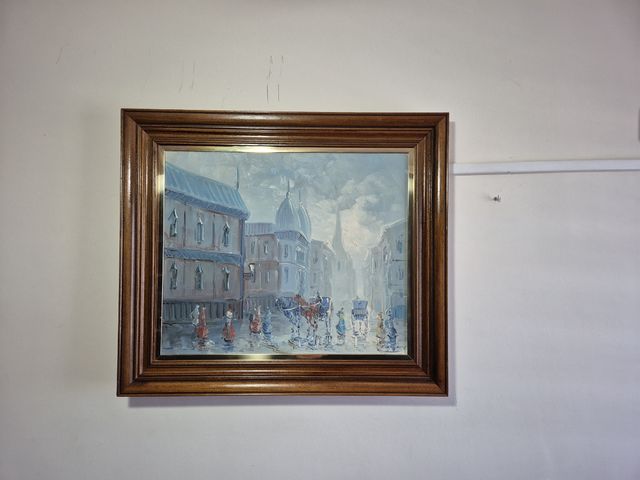 Cuadro óleo enmarcado en madera