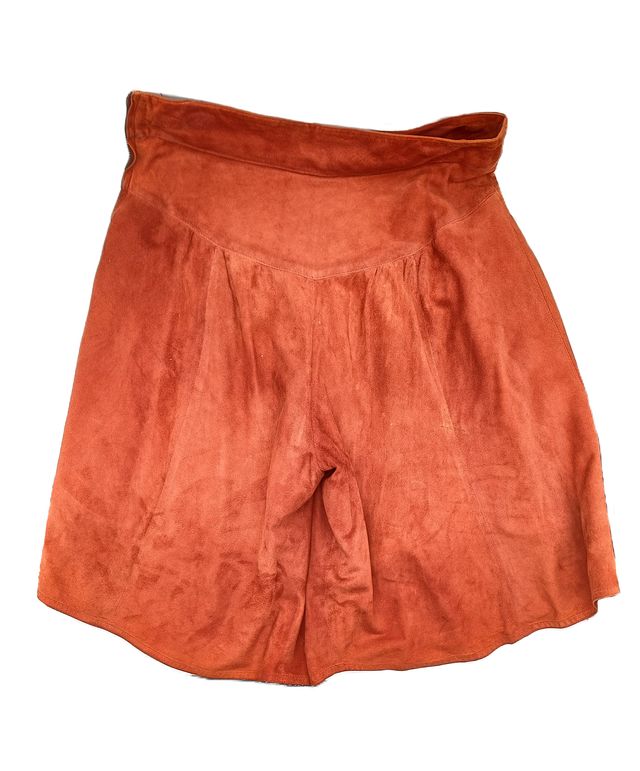 GIORGIO ARMANI, GONNA PANTALONE, PELLE SCAMOSCIATA