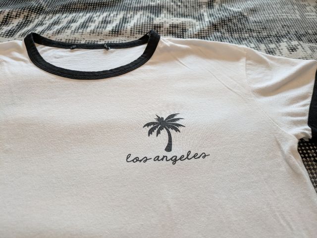 Camiseta blanca c/palmera-Los Angeles