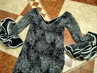 Traje Flamenca Rocío - Negro y Blanco