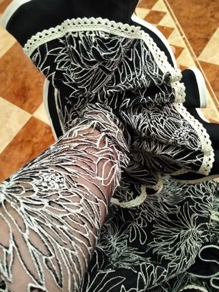 Traje Flamenca Rocío - Negro y Blanco