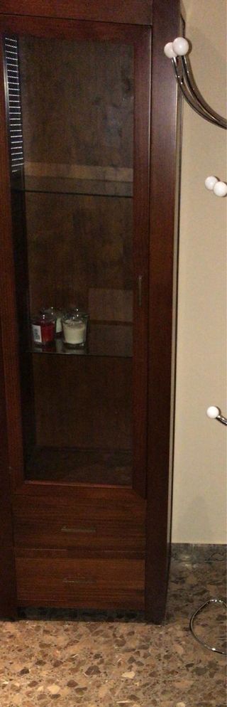 Mueble TV + Vitrina Marrón