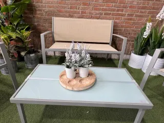 TERRAZA: Sofá + 2 Sillas + Mesita