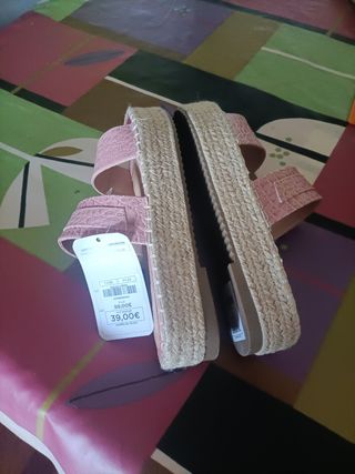Sandalias plataforma Carolina Herrera rosa nº38