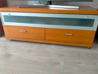 Mueble TV madera-cristal