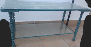 Mesa hierro y cristal